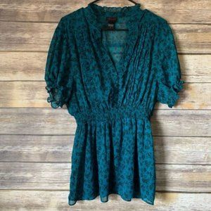 Torrid Floral Ruffle Chiffon Blouse